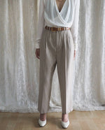 Load image into Gallery viewer, Tan-Checkered-High-Waist-Pegged-Trousers1
