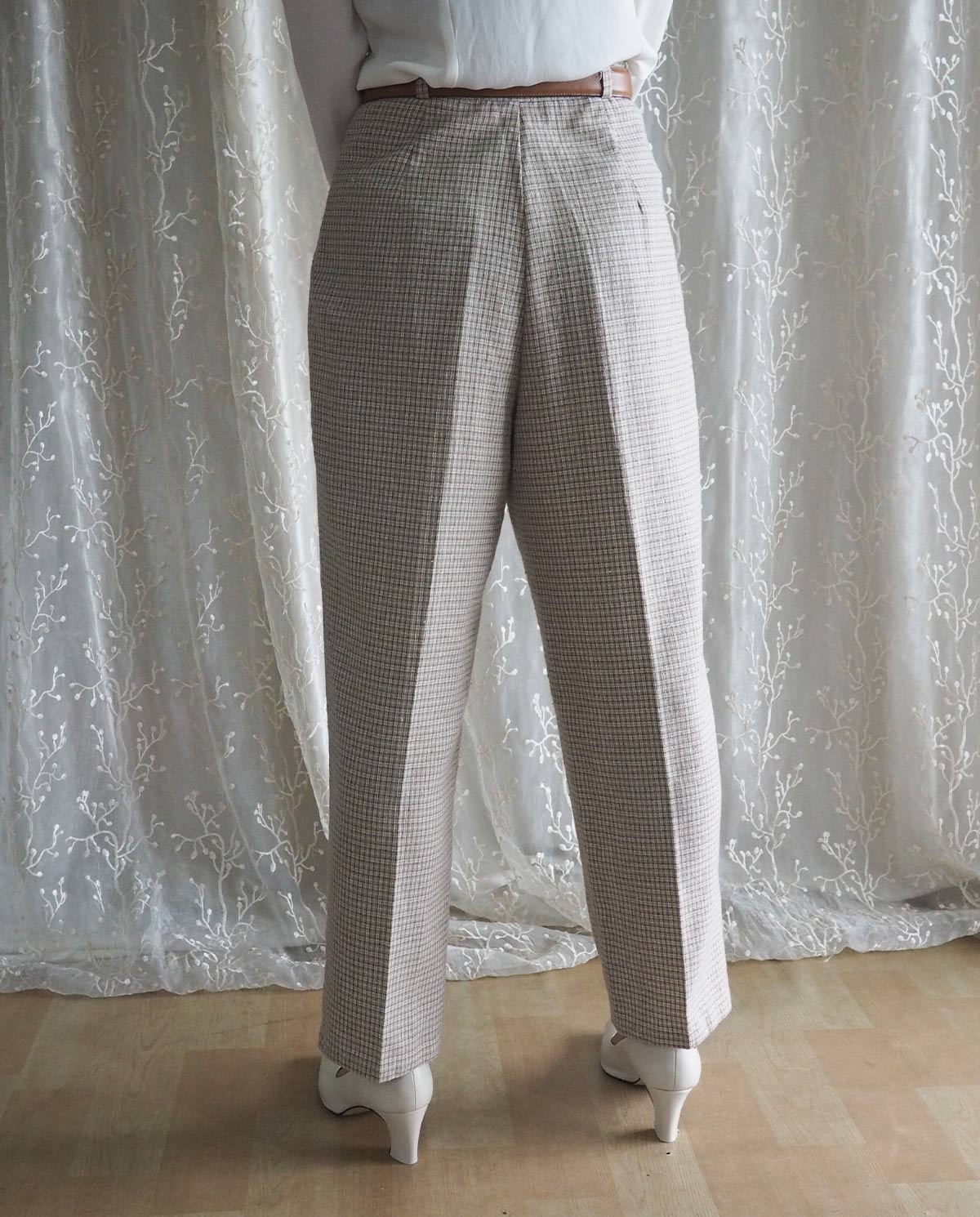 Tan-Checkered-High-Waist-Pegged-Trousers4