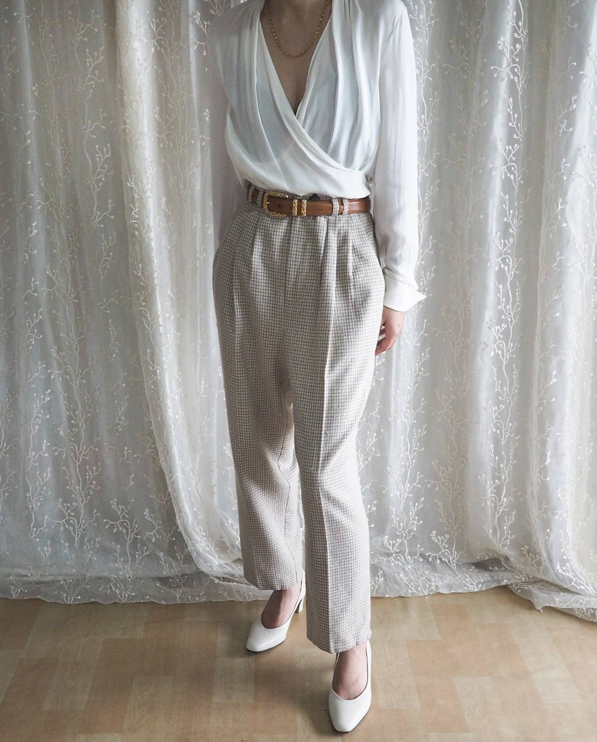 Tan-Checkered-High-Waist-Pegged-Trousers2