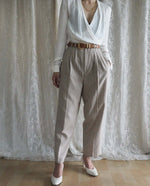 Load image into Gallery viewer, Tan-Checkered-High-Waist-Pegged-Trousers6
