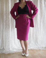 Load image into Gallery viewer, Vintage-Fuchsia-Blazer-and-Skirt-Suit1
