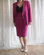 Load image into Gallery viewer, Vintage-Fuchsia-Blazer-and-Skirt-Suit 6
