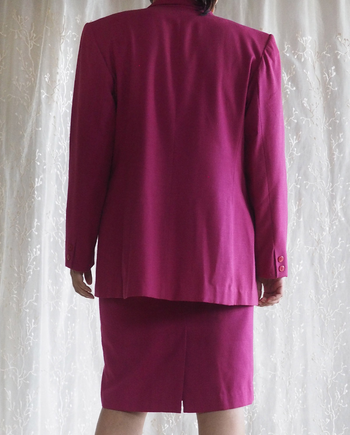 Vintage-Fuchsia-Blazer-and-Skirt-Suit 5