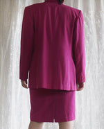 Load image into Gallery viewer, Vintage-Fuchsia-Blazer-and-Skirt-Suit 5
