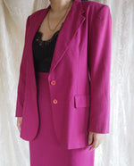 Load image into Gallery viewer, Vintage-Fuchsia-Blazer-and-Skirt-Suit 4
