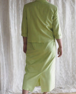 Load image into Gallery viewer, Vintage-Lime-Green-Blazer-and-Midi-Skirt-Suit-2
