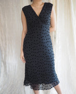 Load image into Gallery viewer, Black Flowy Silk Midi Dress
