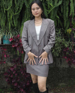 Load image into Gallery viewer, Brown 3-Piece Skirt Suit
