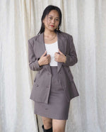 Load image into Gallery viewer, Brown 3-Piece Skirt Suit
