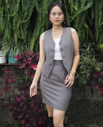 Load image into Gallery viewer, Brown 3-Piece Skirt Suit
